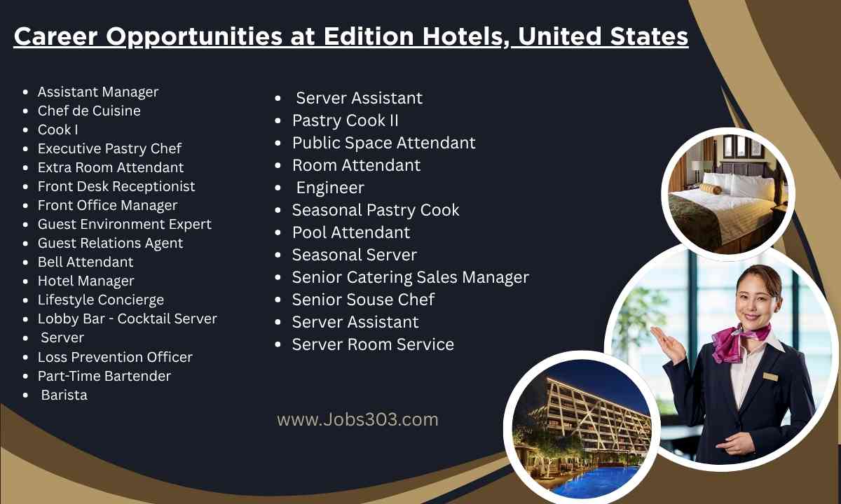 Career Opportunities at Edition Hotels, United States